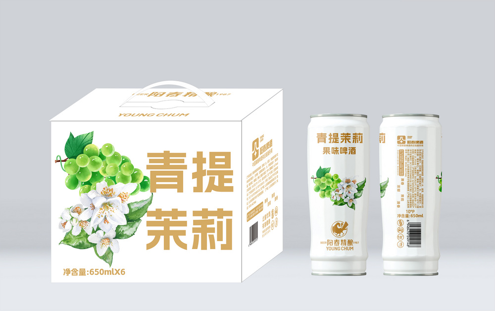 熊猫体育青提茉莉果味啤酒650ml罐装